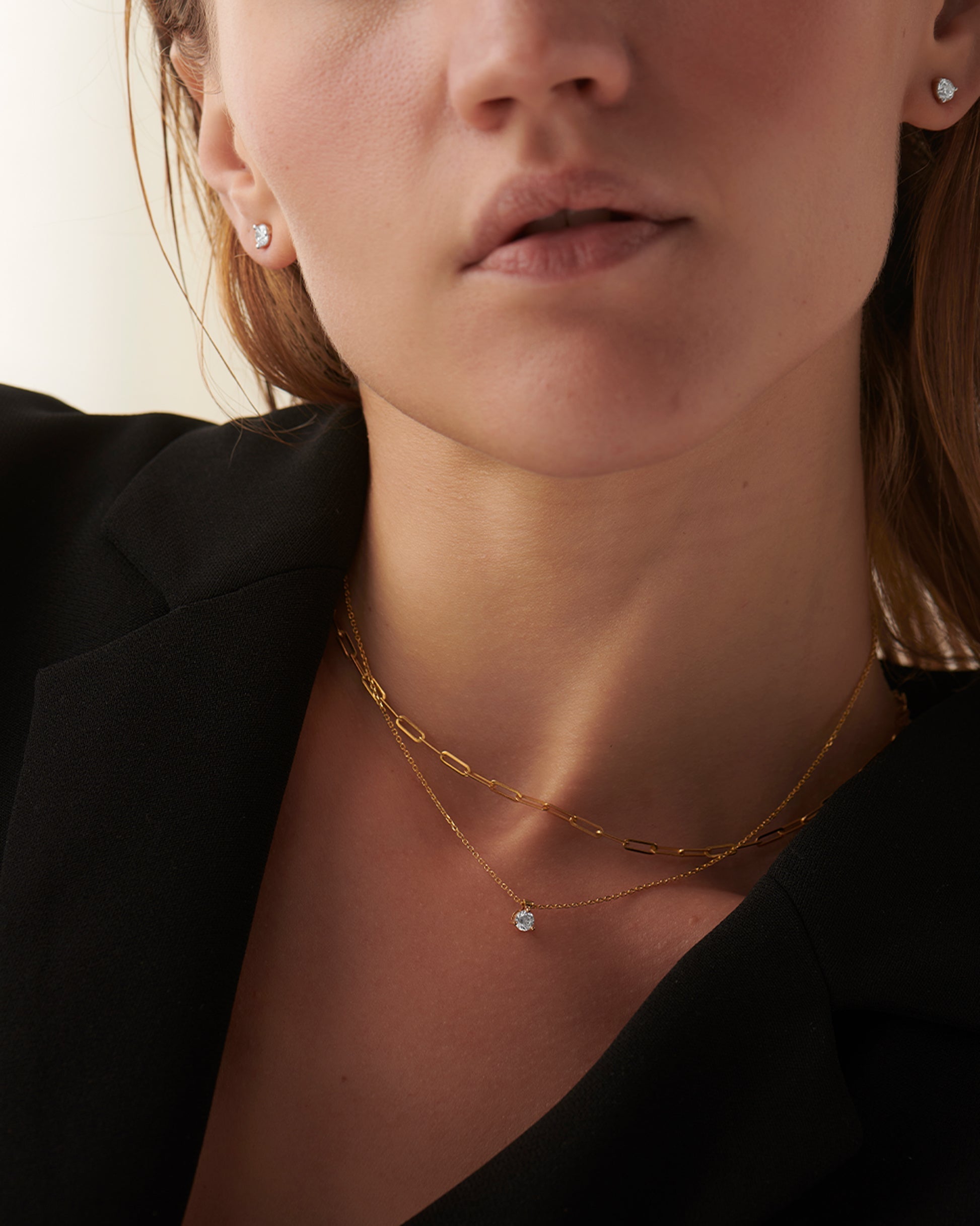 Round Solitaire Necklace, 14K Solid Gold, 1/4 ct Lab Grown Diamond-2