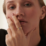 Created Ruby Halo Diamond Band, 14K Gold Vermeil, 1/6 ct Lab Grown Diamond-2