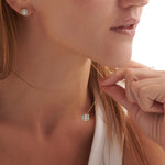 Elegant Octa Cluster Diamond Necklace, 14K Gold Vermeil, 1/3 ct Lab Grown Diamond-2