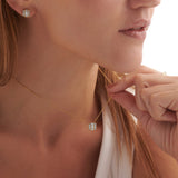 Elegant Octa Cluster Diamond Necklace, 14K Gold Vermeil, 1/3 ct Lab Grown Diamond-2
