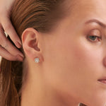 Elegant Octa Cluster Diamond Earrings, 14K Gold Vermeil, 1/2 ct Lab Grown Diamond-4
