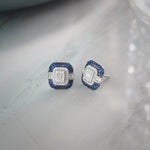 Deco Diamond Earrings, Sterling Silver, 5/8 ct Lab Grown Diamond-6