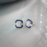 Deco Diamond Earrings, Sterling Silver, 5/8 ct Lab Grown Diamond-6