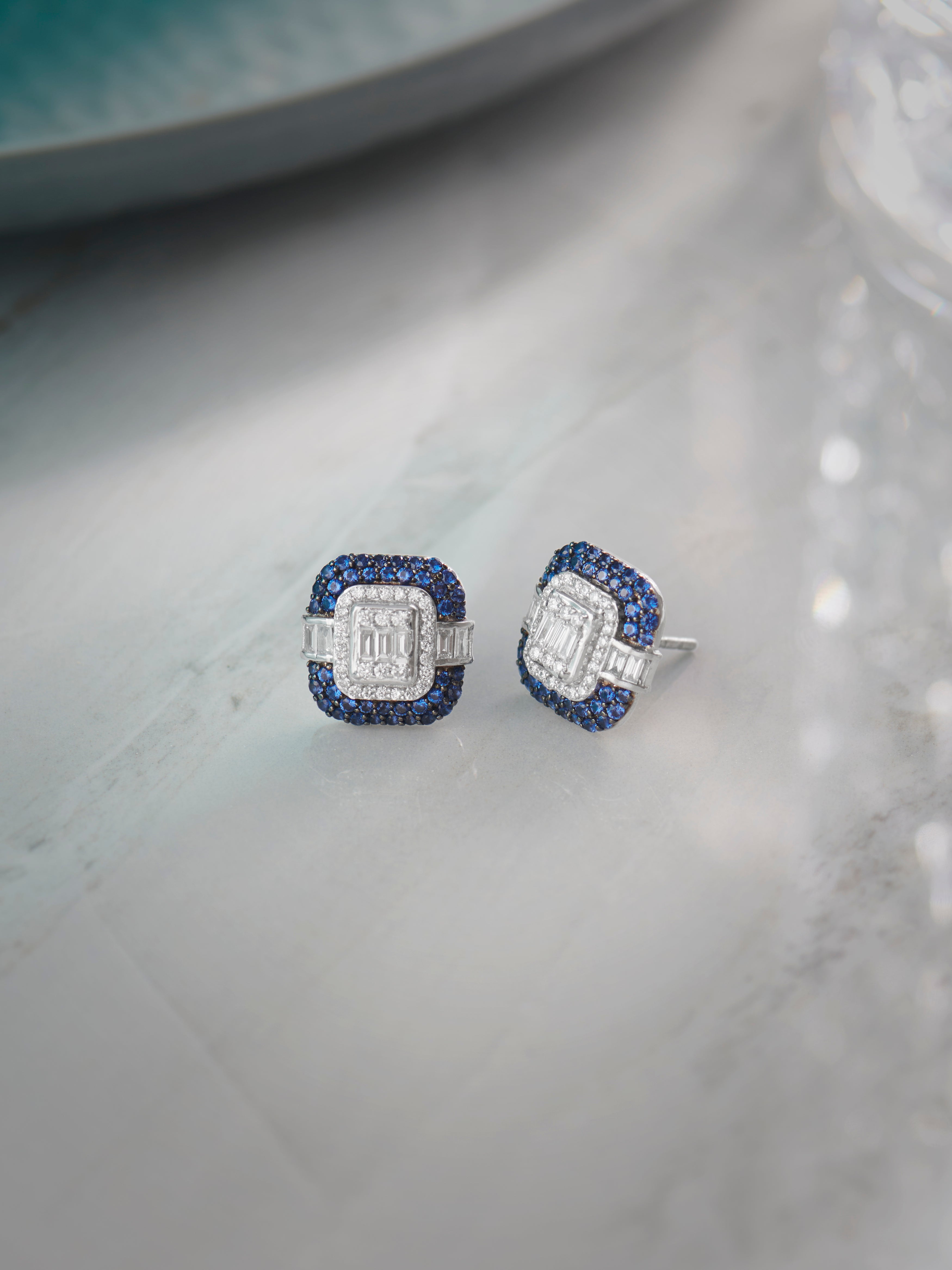 Deco Diamond Earrings, Sterling Silver, 5/8 ct Lab Grown Diamond-6