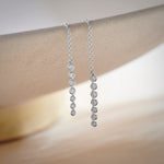 Diamond Threader Earrings, Sterling Silver, 1/4 ct Lab Grown Diamond-5