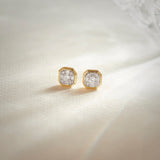 Octa Diamond Earrings, 14K Gold Vermeil, 3/8 ct Lab Grown Diamond-6