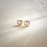 Octa Diamond Earrings, 14K Solid Gold, 3/8 ct Lab Grown Diamond-6