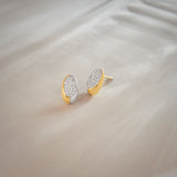 Two-Tone Oval Studs, 14K Gold Vermeil, 3/8 ct Lab Grown Diamond-7