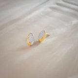 Two-Tone Oval Studs, 14K Solid Gold, 3/8 ct Lab Grown Diamond-7