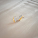 Two-Tone Oval Studs, 14K Gold Vermeil, 3/8 ct Lab Grown Diamond-7