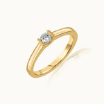 V Solitaire Ring, 14K Gold Vermeil, 1/5 ct Lab Grown Diamond-3