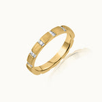 Textured Baguette Diamond Band, 14K Gold Vermeil, 1/10 ct Lab Grown Diamond-3