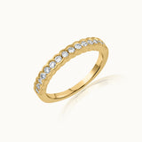 Classic Scallop Diamond Band, 14K Solid Gold, 3/8 ct Lab Grown Diamond-3