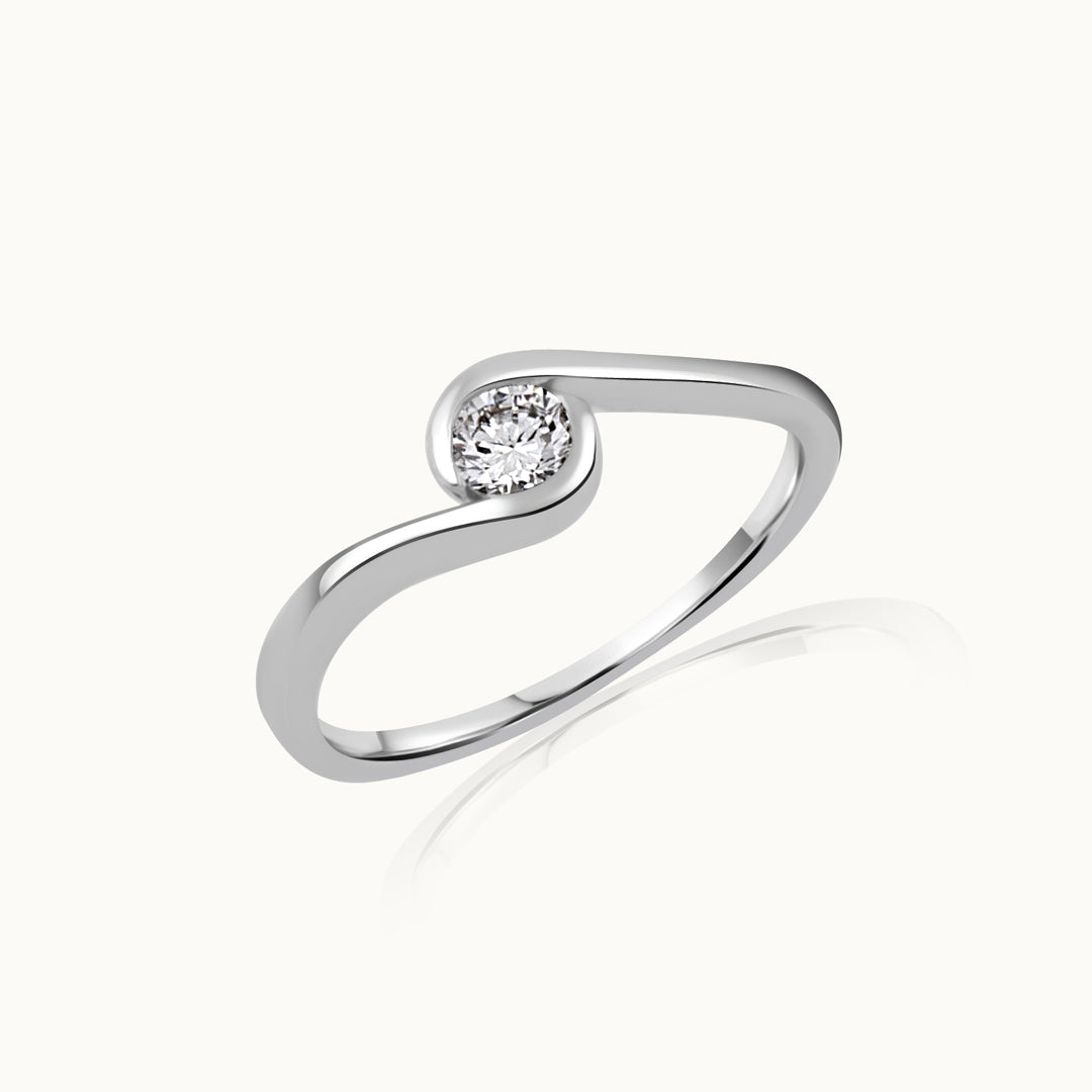 Classic Swirl Solitaire Ring