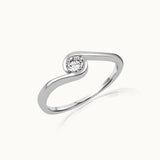 Classic Swirl Solitaire Ring, 10K Solid Gold, 1/5 ct Lab Grown Diamond-3