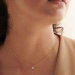Round Solitaire Necklace, 14K Gold Vermeil, 1/4 ct Lab Grown Diamond-4
