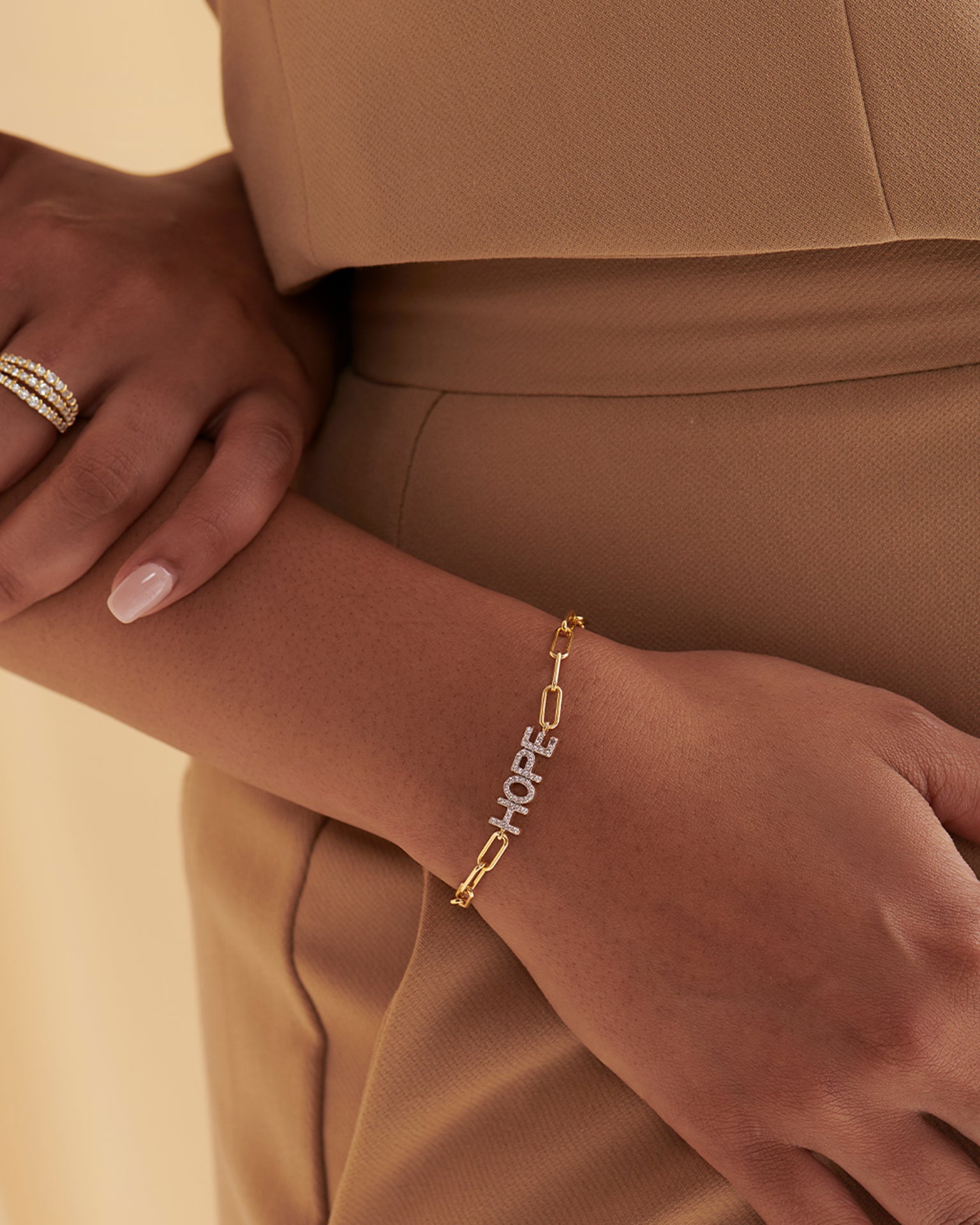 Hope Diamond Paperclip Bracelet, 14K Gold Vermeil, 1/4 ct Lab Grown Diamond-4