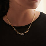 I Can & I Will Diamond Paperclip Necklace, 14K Gold Vermeil, 1/10 ct Lab Grown Diamond-4