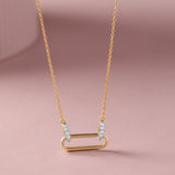 Interlocking Paperclip Diamond Necklace, 14K Solid Gold, 1/10 ct Lab Grown Diamond-5