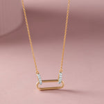 Interlocking Paperclip Diamond Necklace, 14K Gold Vermeil, 1/10 ct Lab Grown Diamond-5