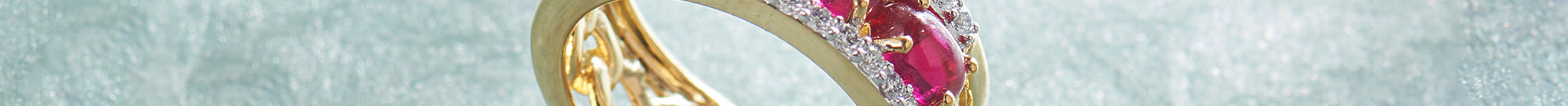 Three Row Created Ruby and Diamond Band, 14K Gold Vermeil,3 ct Lab Grown Diamond-1