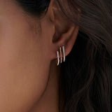 3 Line Diamond Hoops