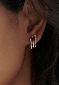 3 Line Diamond Hoops