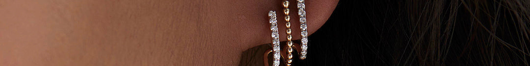 3 Line Diamond Hoops