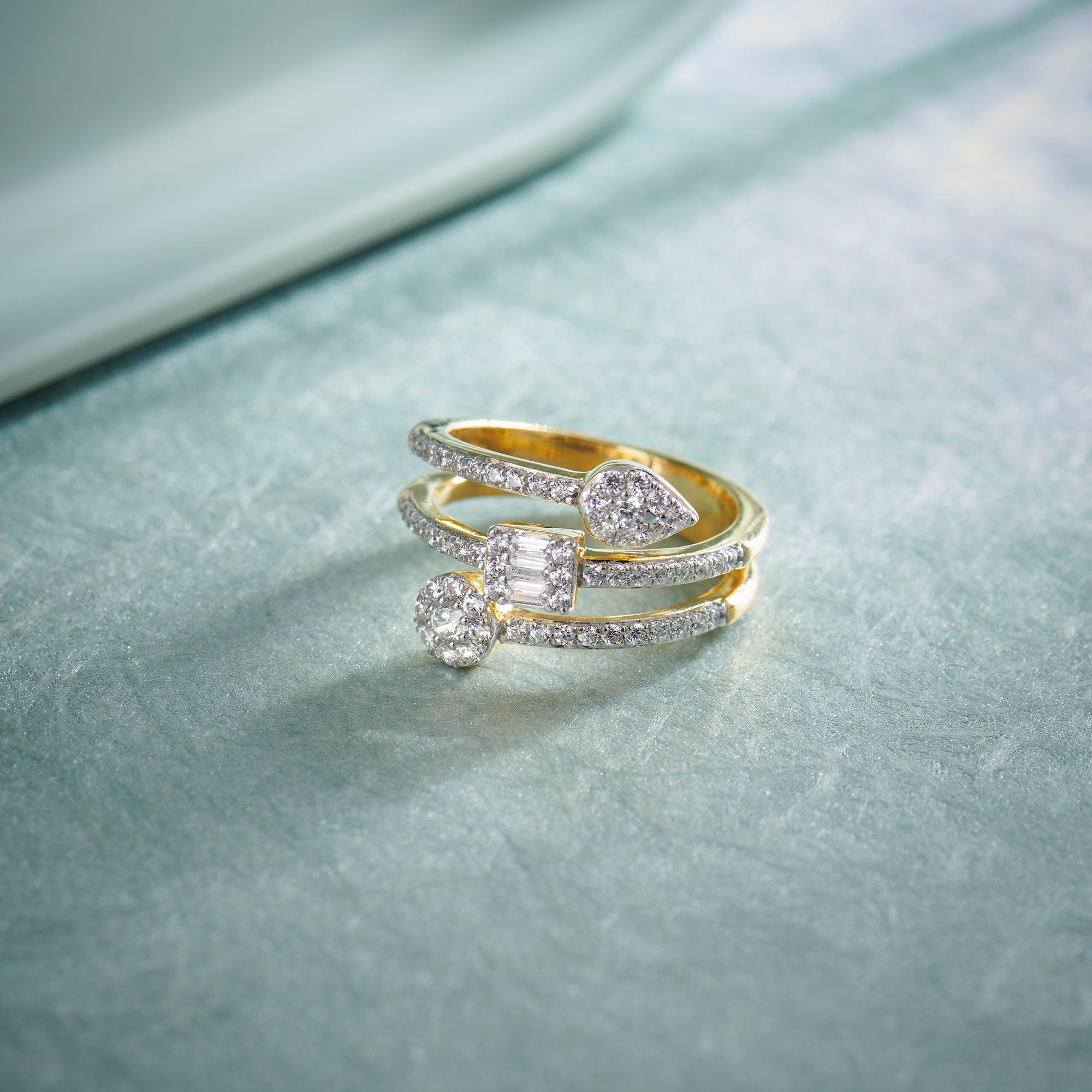 Glint Diamond Coil Ring, 14K Solid Gold, 5/8 ct Lab Grown Diamond-1