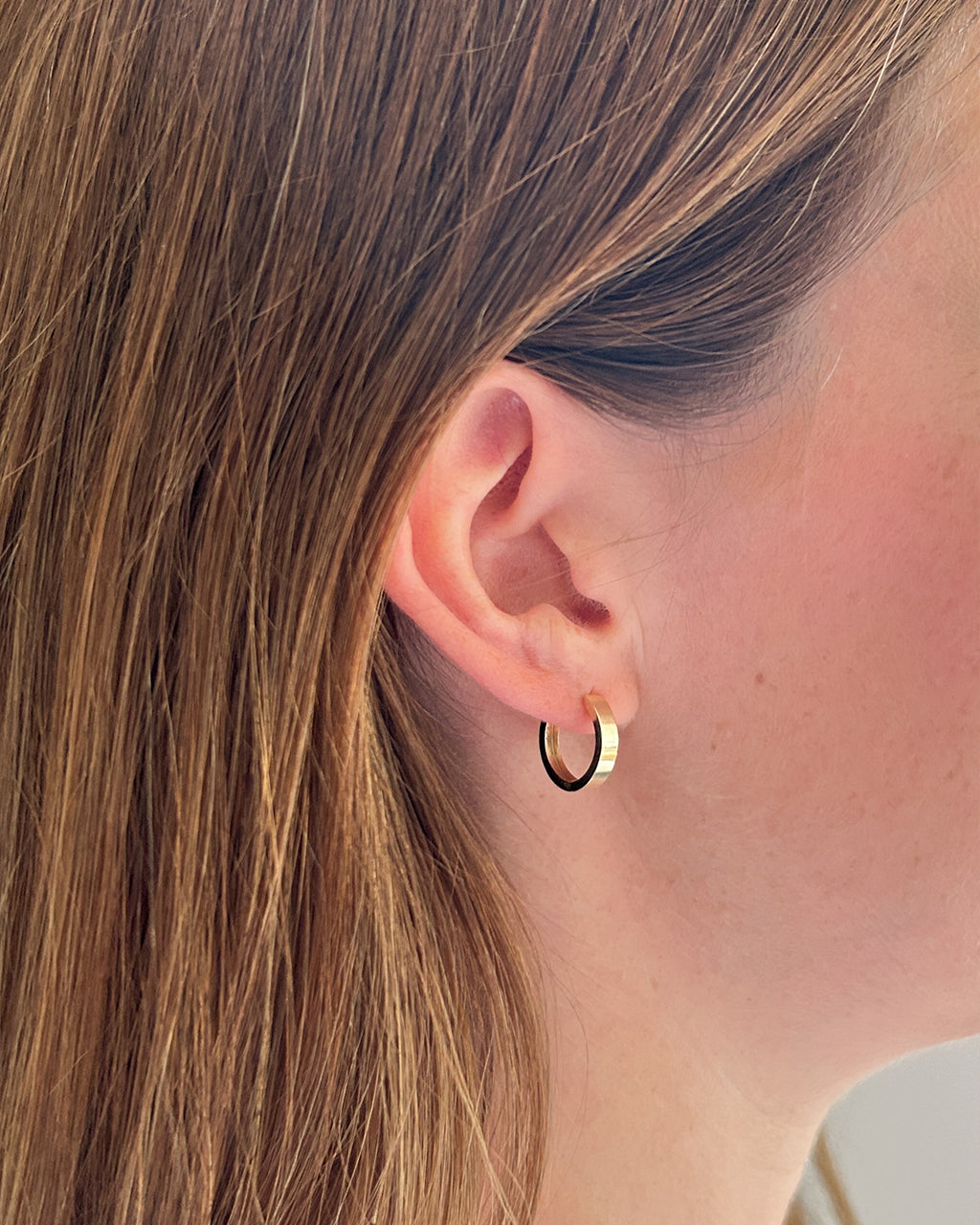 Gold Mini Hoops, 10K Solid Gold-4