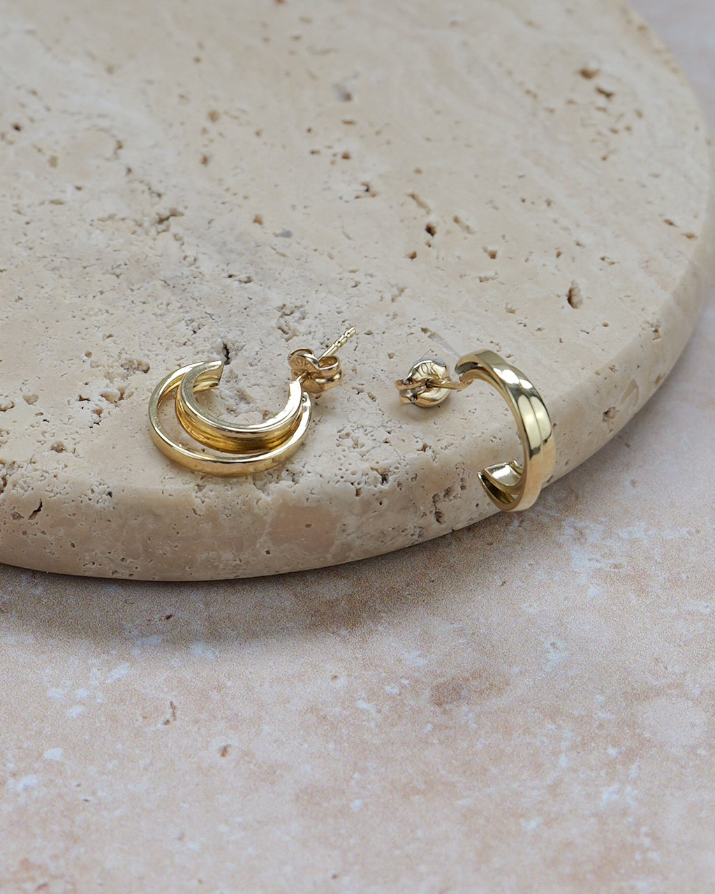 Gold Layered Hoops, 10K Solid Gold-4