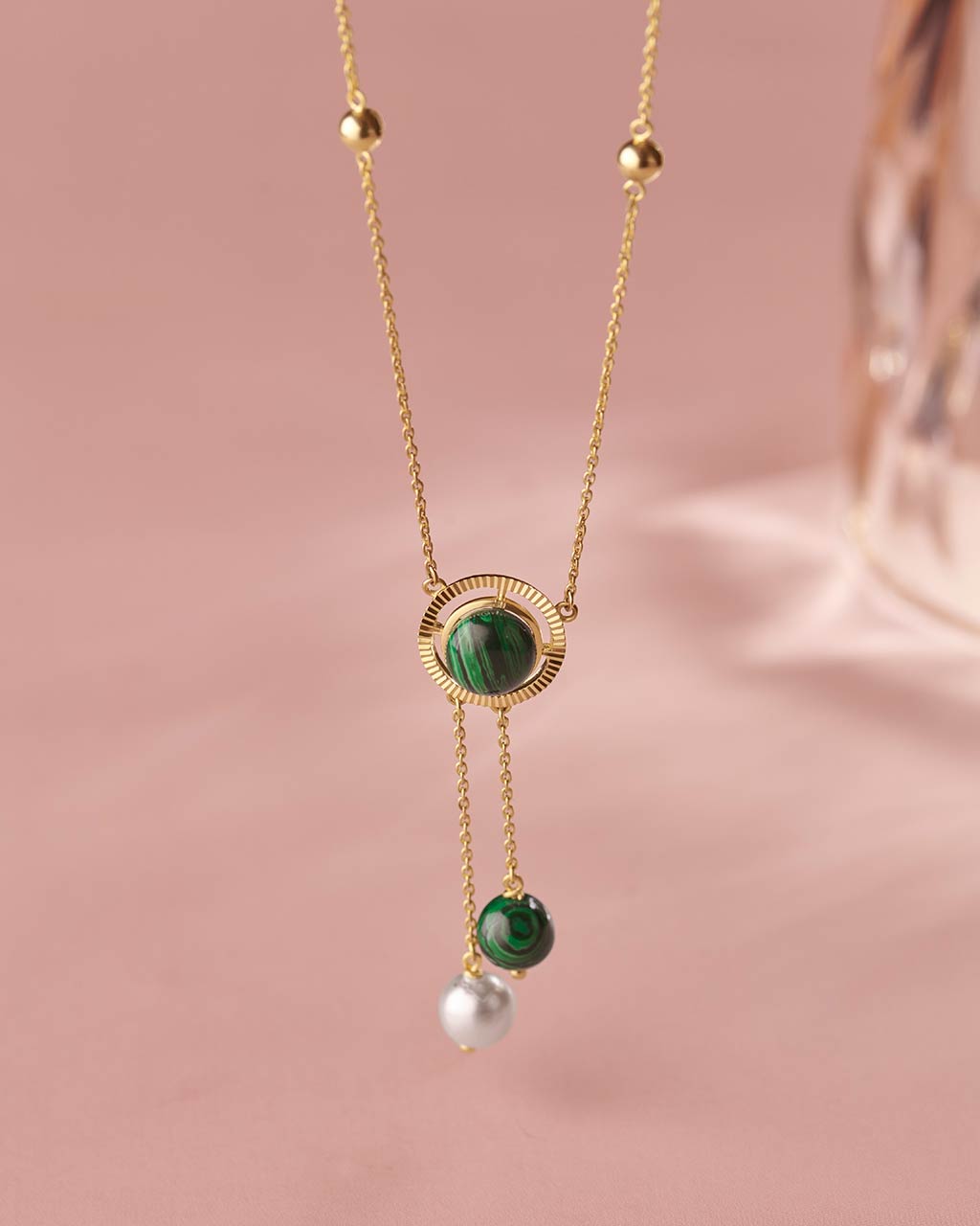 Harmony Pearl Malachite Necklace