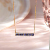 Created Sapphire Bar Necklace, 14K Solid Gold, 1/3 ct Lab Grown Diamond-1