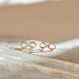 Infinity Diamond Earrings, 14K Solid Gold, 1/4 ct Lab Grown Diamond-1