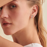 Folded Diamond Earrings, 14K Gold Vermeil, 1/4 ct Lab Grown Diamond-4