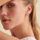 Folded Diamond Earrings, 14K Solid Gold, 1/4 ct Lab Grown Diamond-4