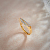 Pyramid Diamond Band, 14K Solid Gold, 1/3 ct Lab Grown Diamond-5