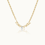I Can & I Will Diamond Paperclip Necklace, 14K Gold Vermeil, 1/10 ct Lab Grown Diamond-3