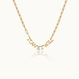 I Can & I Will Diamond Paperclip Necklace, 14K Solid Gold, 1/10 ct Lab Grown Diamond-3