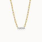 Nana Diamond Paperclip Necklace, 14K Solid Gold, 1/4 ct Lab Grown Diamond-3