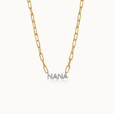 Nana Diamond Paperclip Necklace, 14K Solid Gold, 1/4 ct Lab Grown Diamond-3
