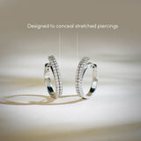 Duo Pave Line Hoop Earrings