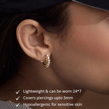 Bezel Set Diamond Huggies