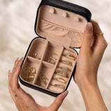 Black Faux Jewelry Case, 14K Gold Vermeil-4