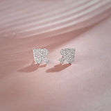 Spade Diamond Earrings, Sterling Silver, 1/3 ct Lab Grown Diamond-6