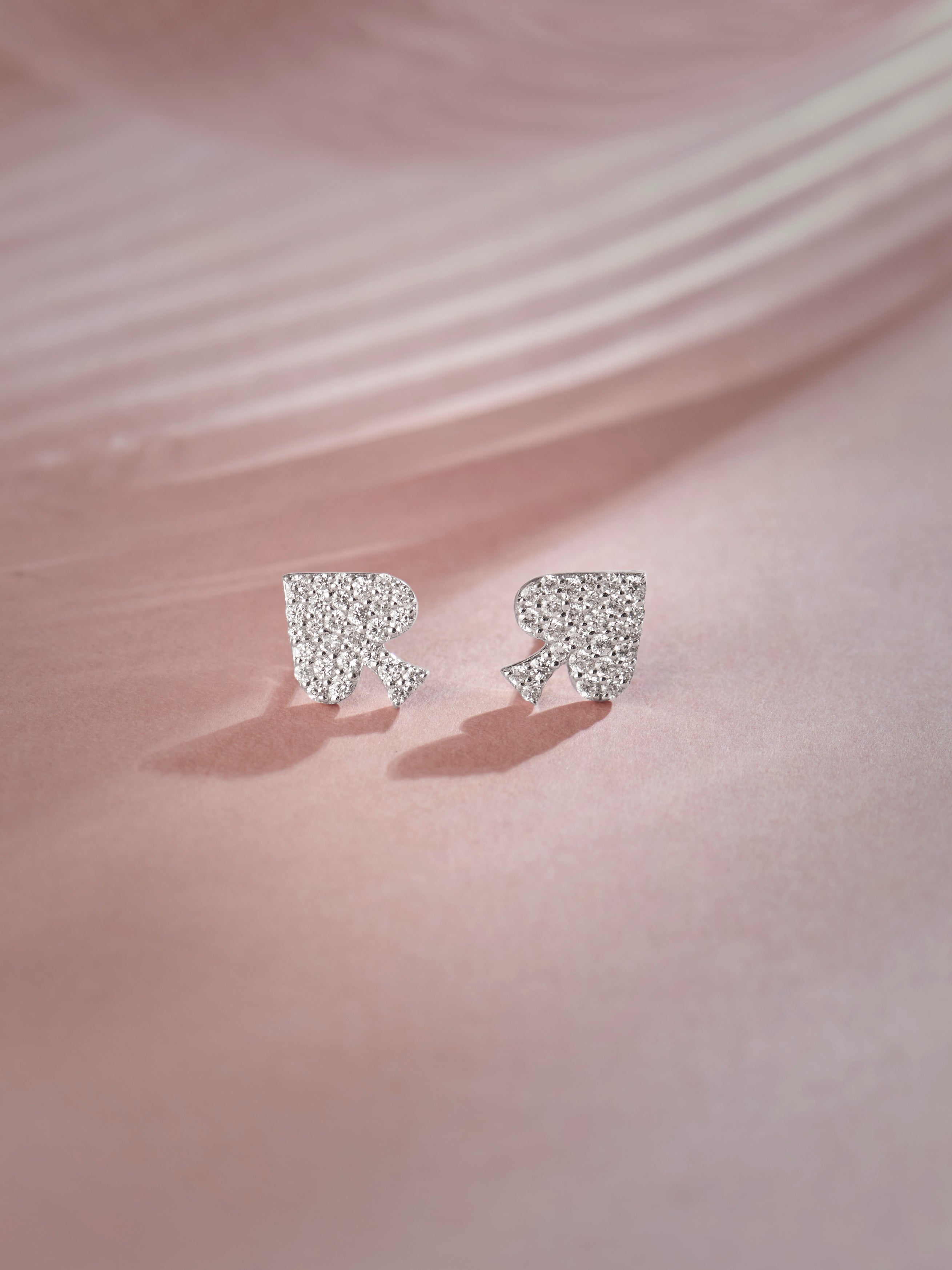 Spade Diamond Earrings, Sterling Silver, 1/3 ct Lab Grown Diamond-6