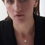 Classic Pearl Diamond Necklace, 14K Solid Gold, 1/5 ct Lab Grown Diamond-4
