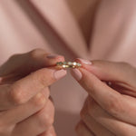 Mini Marquise Stackable Band, 10K Solid Gold, 1/10 ct Lab Grown Diamond-4