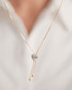 Adjustable Heart Diamond Lariat Necklace, 14K Gold Vermeil, 1/3 ct Lab Grown Diamond-4