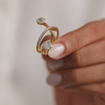 Contemporary Diamond Band, 14K Gold Vermeil, 3/4 ct Lab Grown Diamond-4